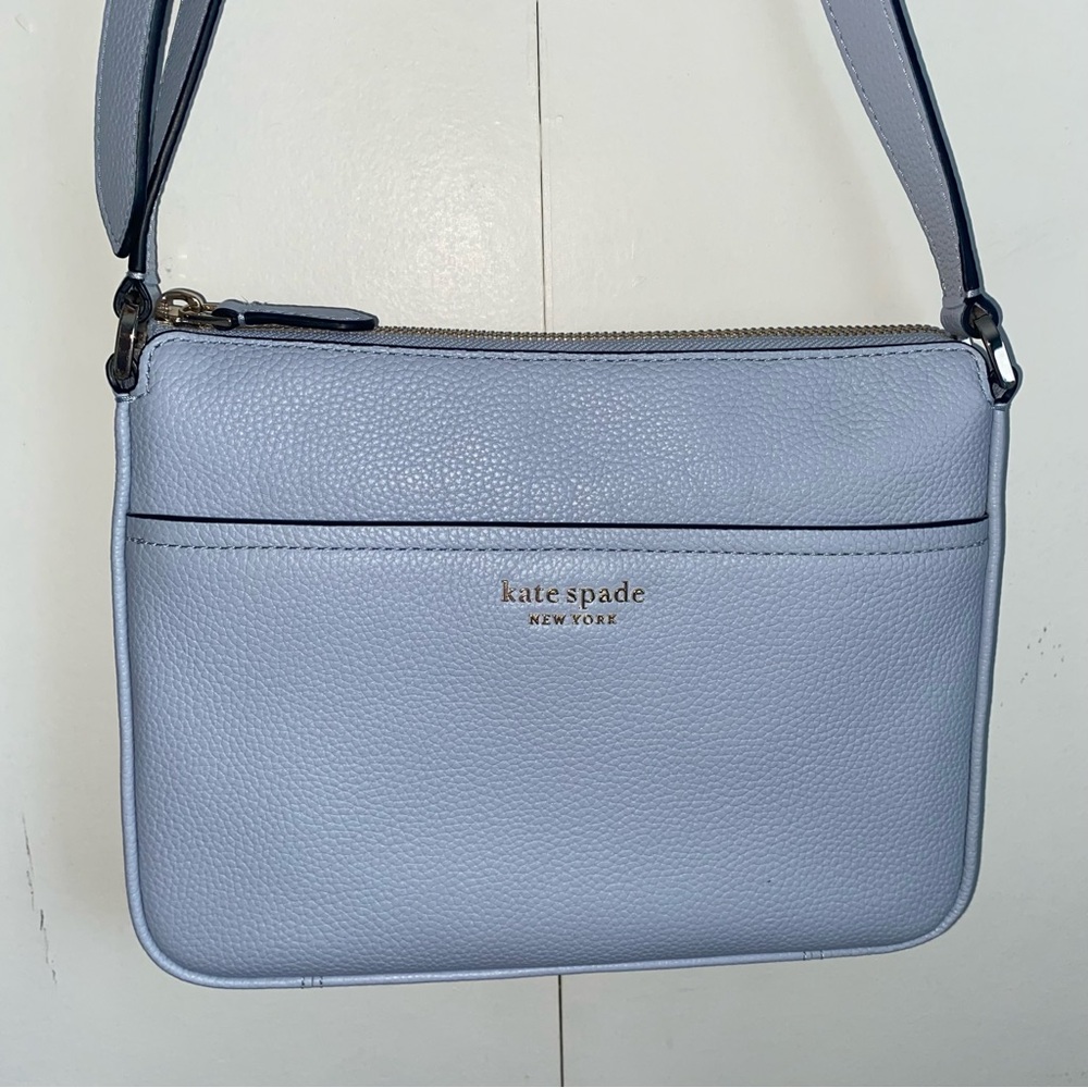 NWOT Kate Spade Light Blue New York Run Around Medium Crossbody Purse